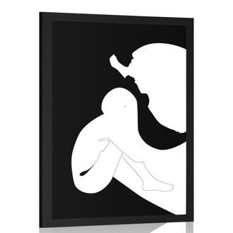 Poster Schwarz-weiße Originalität der Frau
