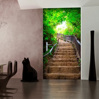 Tür-Fototapete Motiv einer Treppe in der Natur