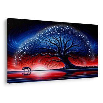 OBRAZ STROM ŽIVOTA PŘI ZÁPADU SLUNCE - OBRAZY STROMY ŽIVOTA - OBRAZY
