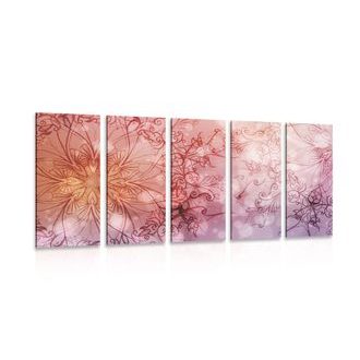 5-DÍLNÝ OBRAZ KVĚTINOVÁ MANDALA - OBRAZY FENG SHUI - OBRAZY