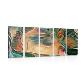 5-DÍLNÝ OBRAZ PSYCHADELICKÁ ABSTRAKCE - ABSTRAKTNÍ OBRAZY - OBRAZY