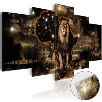 Picture on acrylic glass golden lion
