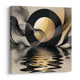 OBRAZ ZLATÝ MĚSÍC NAD HLADINOU - ABSTRAKTNÍ OBRAZY - OBRAZY