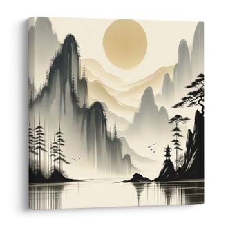 WANDBILD TEMPEL AM SEE - BILDER SEEN - BILDER