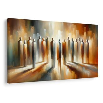 WANDBILD SILHOUETTEN IN ORANGETÖNEN - BILDER VON MENSCHEN - BILDER