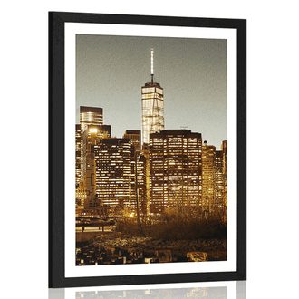 POSTER MIT PASSEPARTOUT ZENTRUM VON NEW YORK - STÄDTE - POSTER