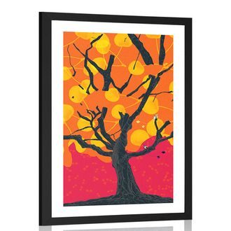 Poster passepartout colorful interesting tree