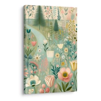 WANDBILD MAGISCHE BLUMENWIESE AM WALDRAND - BILDER BLUMEN - BILDER