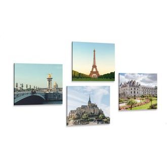 CANVAS PRINT SET FOR PEOPLE WHO LOVE FRANCE - SET OF PICTURES - PICTURES
