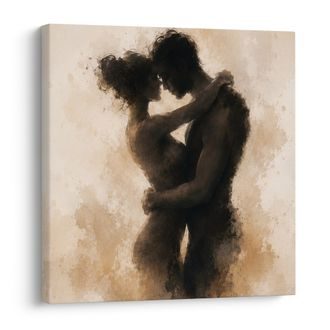 TABLEAU SUR TOILE – FUSION ROMANTIQUE DE DEUX ÂMES - TABLEAUX D'AMOUR - TABLEAUX