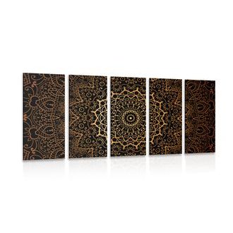 TABLOU 5-PIESE MANDALA VINTAGE ÎN STIL INDIAN - TABLOURI FENG SHUI - TABLOURI