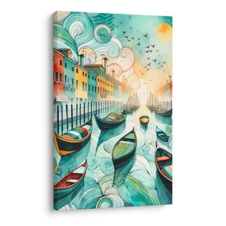 OBRAZ ROMANTICKÉ BENÁTKY PŘI ZÁPADU SLUNCE - OBRAZY MĚSTA - OBRAZY