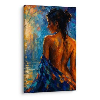 TABLEAU SUR TOILE – SILHOUETTE MYSTÉRIEUSE AU CRÉPUSCULE - TABLEAUX DE FEMMES - TABLEAUX