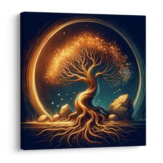 OBRAZ MAGICKÝ STROM ŽIVOTA V NOCI - OBRAZY STROMY ŽIVOTA - OBRAZY