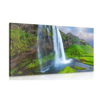 CANVAS PRINT WATERFALL IN ICELAND - PICTURES WATERFALL - PICTURES