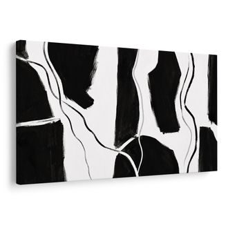 TABLEAU SUR TOILE – ABSTRACTION CONTRASTÉE EN NOIR ET BLANC - IMAGES FORMES ABSTRAITES - TABLEAUX