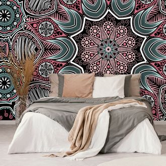 TAPET MANDALA INDIANĂ CU MODEL FLORAL - TAPET FENG SHUI - TAPETURI