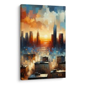 OBRAZ ZÁPAD SLUNCE NAD MĚSTEM - OBRAZY MĚSTA - OBRAZY