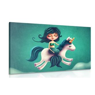 OBRAZ MALÁ MOŘSKÁ PANNA S JEDNOROŽCEM - DĚTSKÉ OBRAZY - OBRAZY