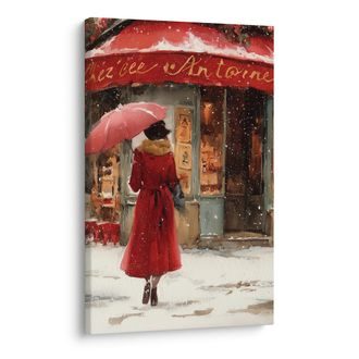 OBRAZ ZIMNÍ ELEGANCE V ČERVENÉ - VÁNOČNÍ A ZIMNÍ OBRAZY - PICTURES