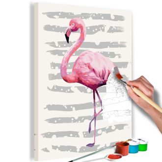Picture painting by numbers beautiful flamingo