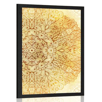 POSTER GOLDENES ETHNISCHES MANDALA - FENG SHUI - POSTER