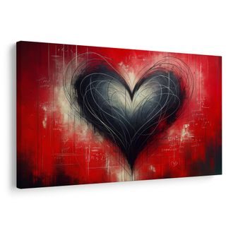 OBRAZ SRDCE NA ČERVENÉM POZADÍ - OBRAZY LÁSKA - OBRAZY