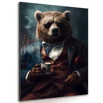 Canvas print animal gangster bear