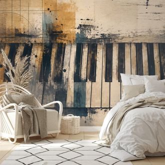 TAPET CLAPE DE PIAN ABSTRACTE STIL VINTAGE - HUDEBNÍ TAPETY - TAPETURI