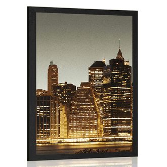 POSTER NEW YORK CITY AT NIGHT - CITIES - POSTERS