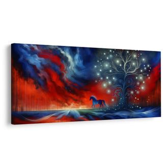 OBRAZ MAGICKÝ STROM ŽIVOTA S KONĚM - OBRAZY STROMY ŽIVOTA - OBRAZY