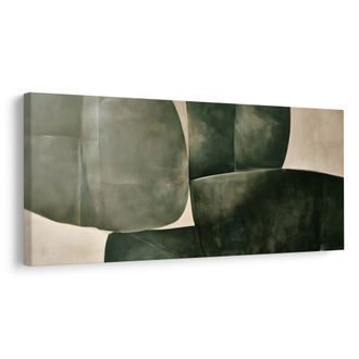 OBRAZ TMAVĚ ZELENÉ ORGANICKÉ TVARY - PICTURES OF ABSTRACT SHAPES - PICTURES