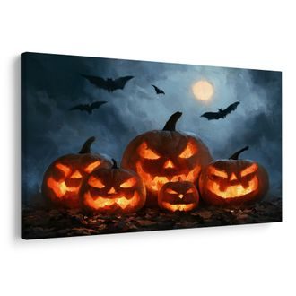 OBRAZ HALLOWEENSKÉ DÝNĚ POD NETOPÝRY - HALLOWEENSKÉ A HOROROVÉ OBRAZY - OBRAZY