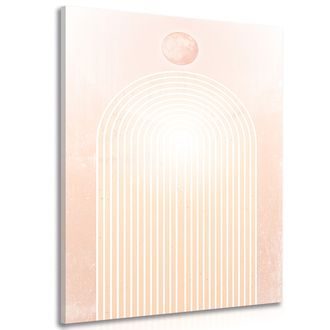 WANDBILD MODERNER PFIRSICHFARBENER REGENBOGEN MID-CENTURY - ABSTRAKTE BILDER - BILDER