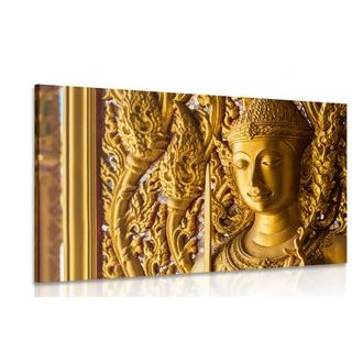 WANDBILD BUDDHA-STATUE IM TEMPEL - BILDER MIT FENG SHUI-MOTIVEN - BILDER