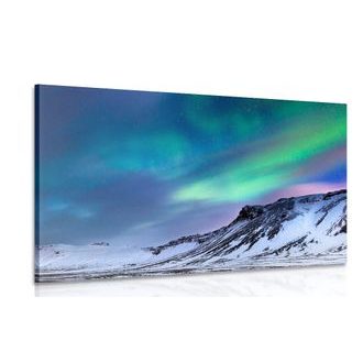 CANVAS PRINT NORWEGIAN NORTHERN LIGHTS - PICTURES OF NATURE AND LANDSCAPE - PICTURES