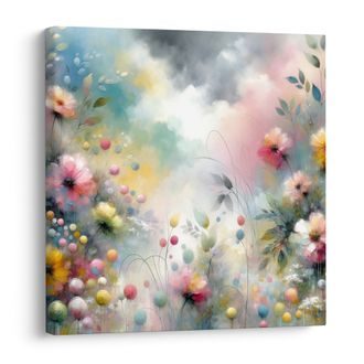 WANDBILD BUNTE BLUMEN IN AQUARELL - BILDER BLUMEN - BILDER
