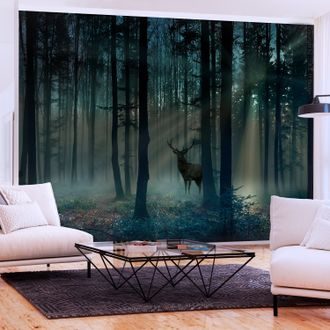 Samolepilna tapeta očarljiv gozd z jelenom