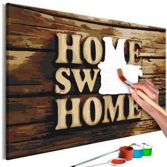 Obraz malování podle čísel nápis Home - Wooden Home