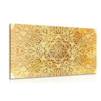 WANDBILD GOLDENES ETHNISCHES MANDALA - BILDER MIT FENG SHUI-MOTIVEN - BILDER