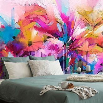 SELF ADHESIVE WALLPAPER ABSTRACT COLORFUL FLOWERS - SELF-ADHESIVE WALLPAPERS - WALLPAPERS