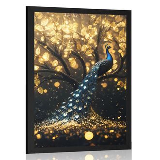 PLAKAT PAUN NA ZLATNOM STABLU - PTICE - PLAKATI