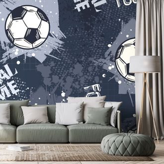 SELF ADHESIVE WALLPAPER SOCCER BALL IN PURPLE - SELF-ADHESIVE WALLPAPERS - WALLPAPERS