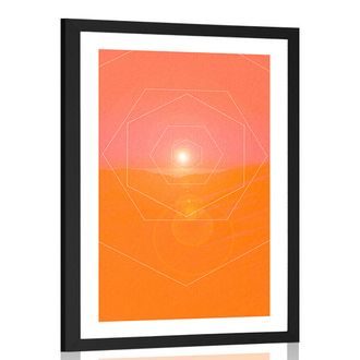 AFFICHE AVEC MONTURE ABSTRACTION HEXAGONALE - DE NOTRE ATELIER - AFFICHES