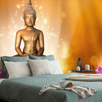 TAPET STATUIE BUDDHA PE O FLOARE DE LOTUS - TAPET FENG SHUI - TAPETURI