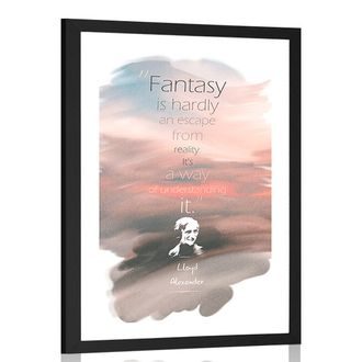 AFFICHE AVEC MONTURE CITATION SUR LA FANTAISIE - LLOYD ALEXANDER - DE NOTRE ATELIER - AFFICHES