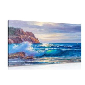 CANVAS PRINT MORNING AT SEA - PICTURES OF NATURE AND LANDSCAPE - PICTURES