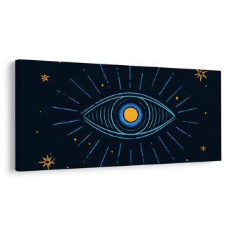 TABLEAU SUR TOILE – ŒIL COSMIQUE RAYONNANT - TABLEAUX PAR THÈME - TABLEAUX