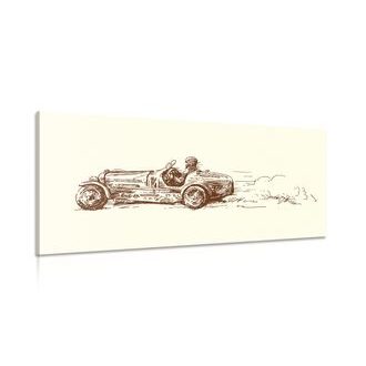 CANVAS PRINT RETRO RACING CAR - VINTAGE AND RETRO PICTURES - PICTURES