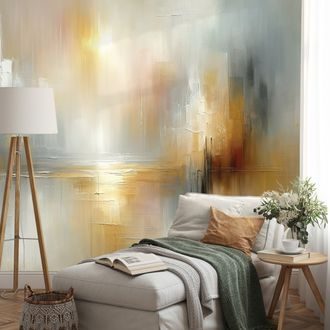 TAPETE ABSTRAKTE GOLDENE UND GRAUE TÖNE - MARMOR-TAPETEN - TAPETEN